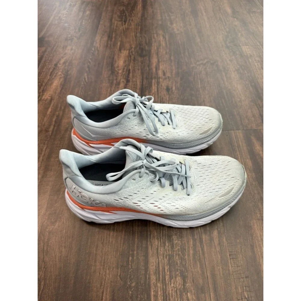 Hoka One One Clifton 8 Women Sz 10.5 Blue/ White Running Shoes Sneakers - Picture 6 of 9